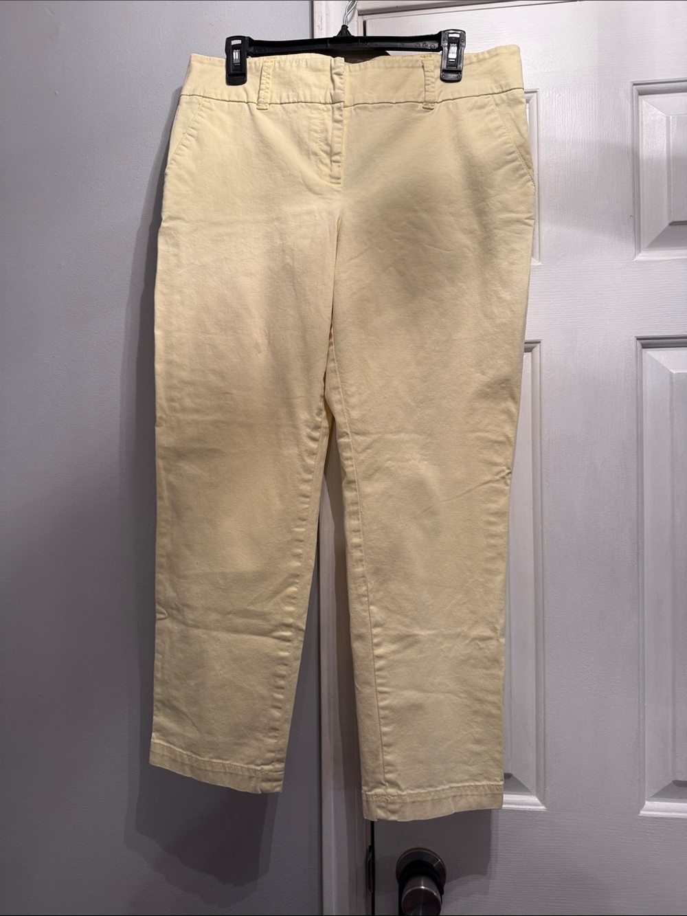Talbots Pale Yellow Cotton Cropped Pants